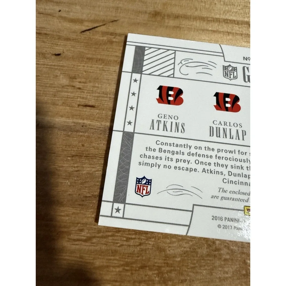 National Treasures NFL Gear Bengals Burfict Jones Dunlap‎ Atkins 60/99 2016 #5